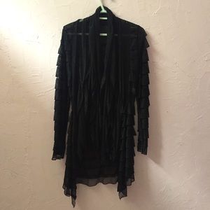 Gothic Witches Ruffled Midnight Shawl Long Sleeve